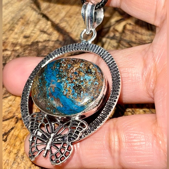 Dark Chessylite Blue Spar Azurite Pendant 2 1/2” - Picture 11 of 16